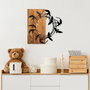 Wallity Spiral Birds 1 Escultura de pared de madera y metal Nogal y Negro